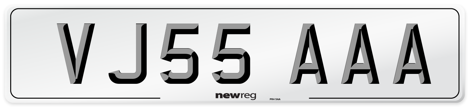 VJ55 AAA Number Plate from New Reg